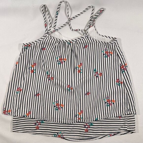 Abercrombie Kids Tank Top Striped Floral Layers Girls size 11/12 - Picture 5 of 7